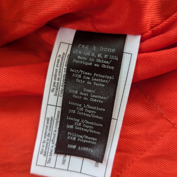 Rag & Bone Black Arrow Leather Jacket 1298.00 Retail Size 6 BRAND NEW WITH TAGS - Picture 10 of 11